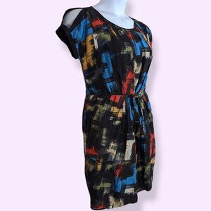 Cynthia Steffe Abstract Linen & Silk Dress